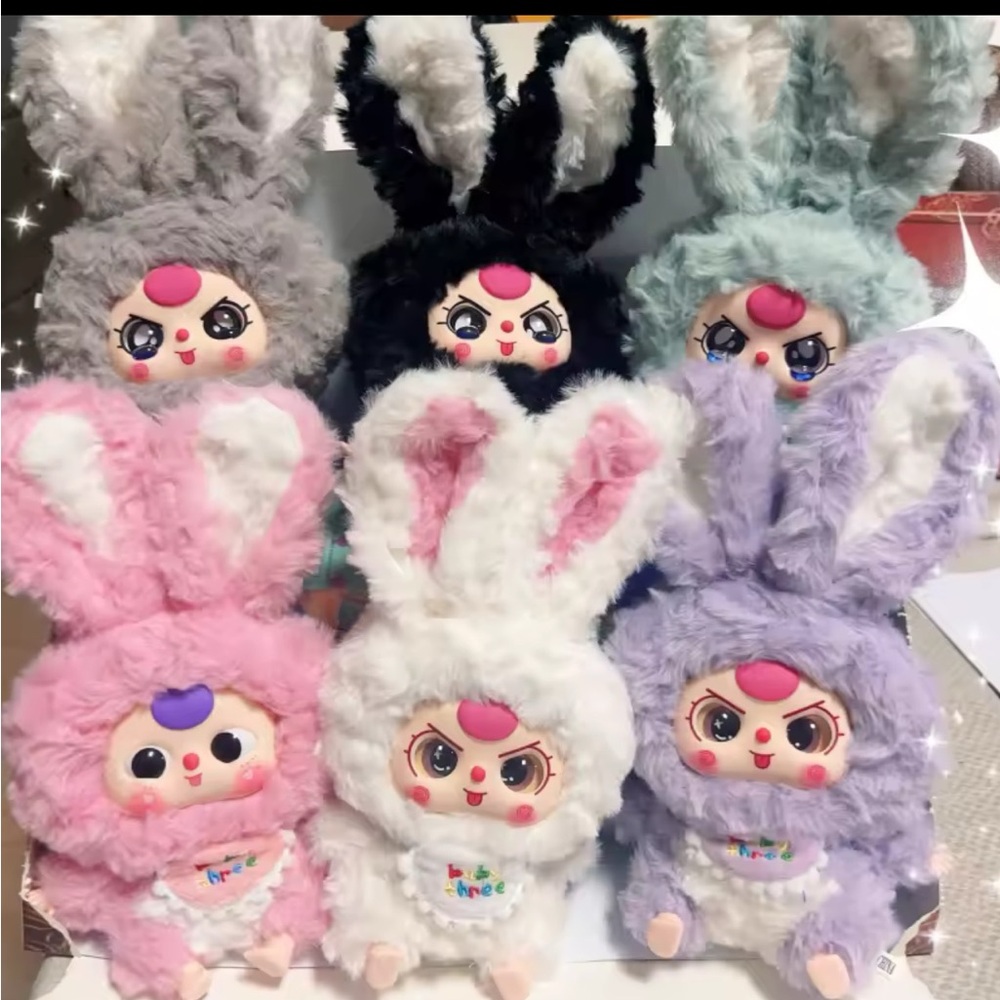 Plush Bunny Dolls Set - Multicolor